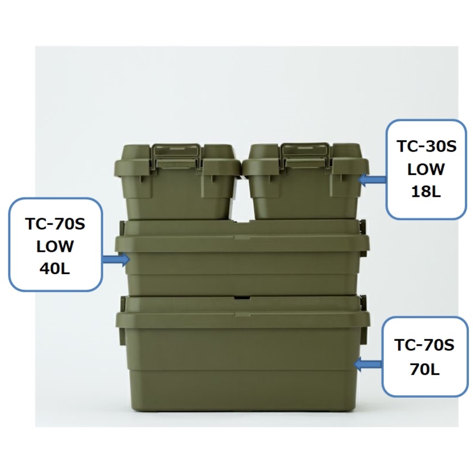 リス スタッキングトランクカーゴ TC-70S LOW GR グリーン (浅型タイプ