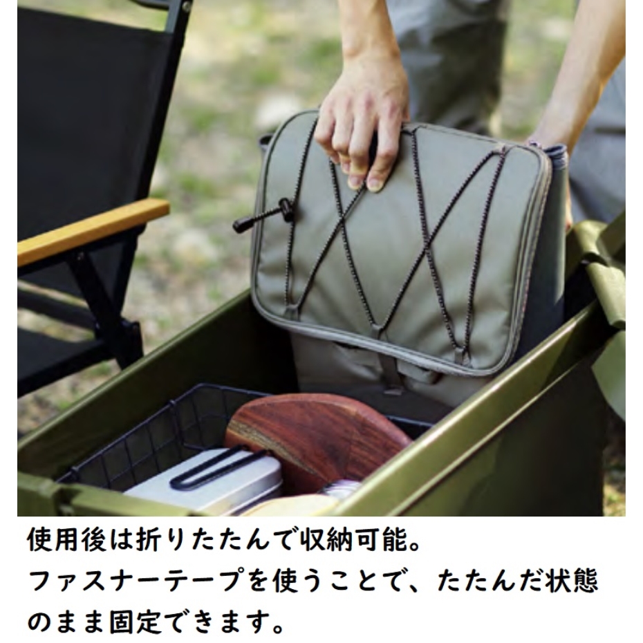 リス トランクカーゴソフトクーラー 14L モスグレー(幅34×奥行27