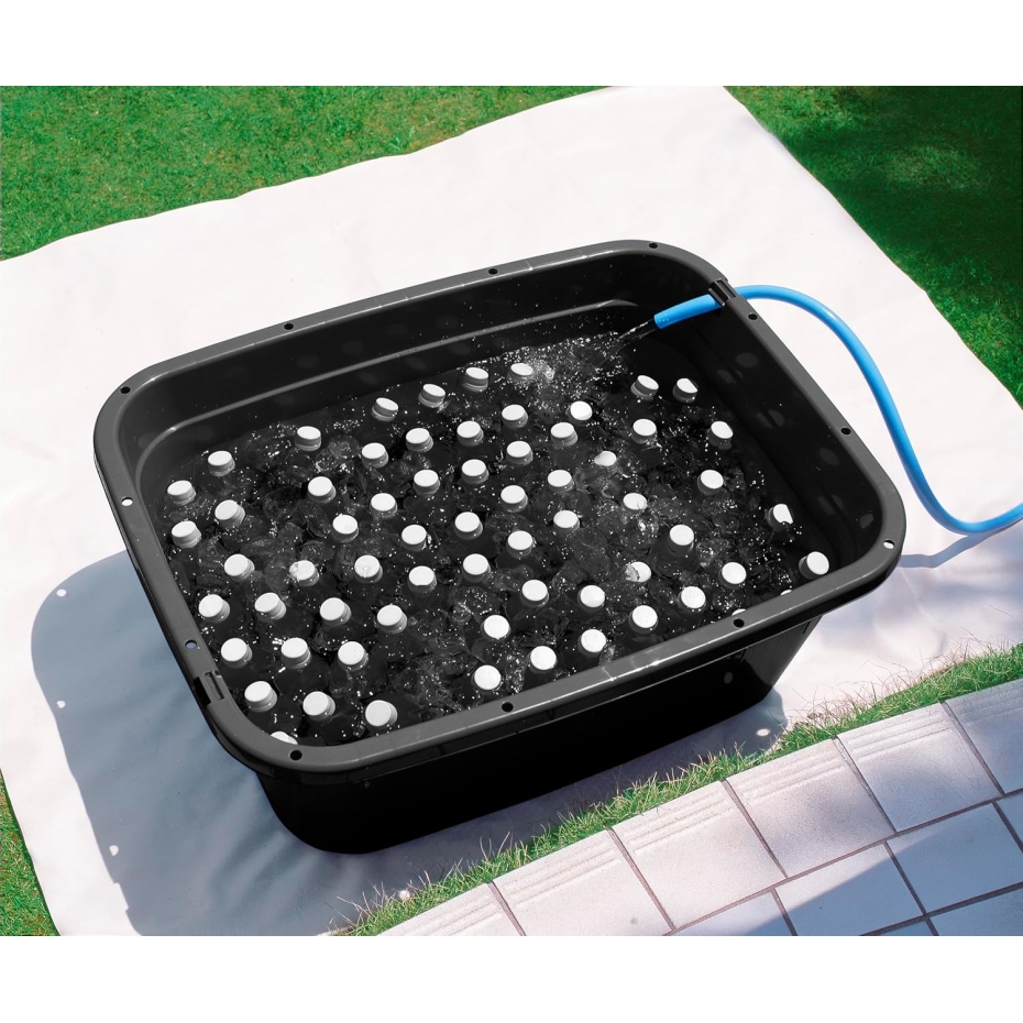 TONBO（新輝合成） トンボ 角型タライ ジャンボ 120型 水抜き栓付き BK