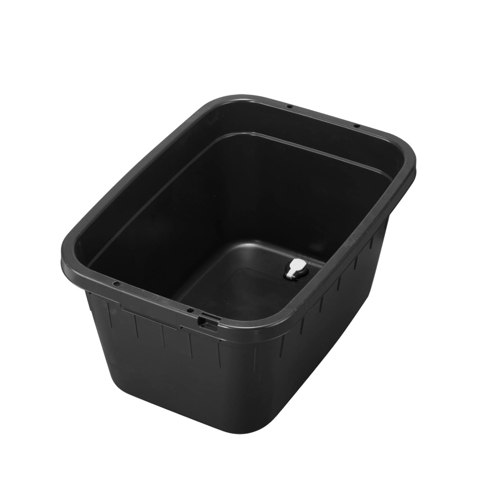 TONBO（新輝合成） トンボ 角型タライ 60型 水抜き栓付き BK ブラック