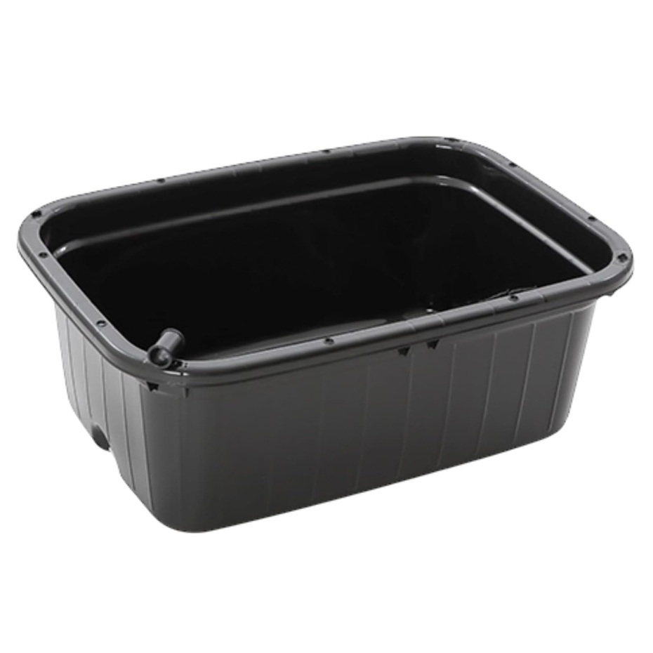 えじる様用メダカビオトープ２台です♬【容器黒付き】 サンコープラスチック キング タライ 角型 78L ブラック 側面水