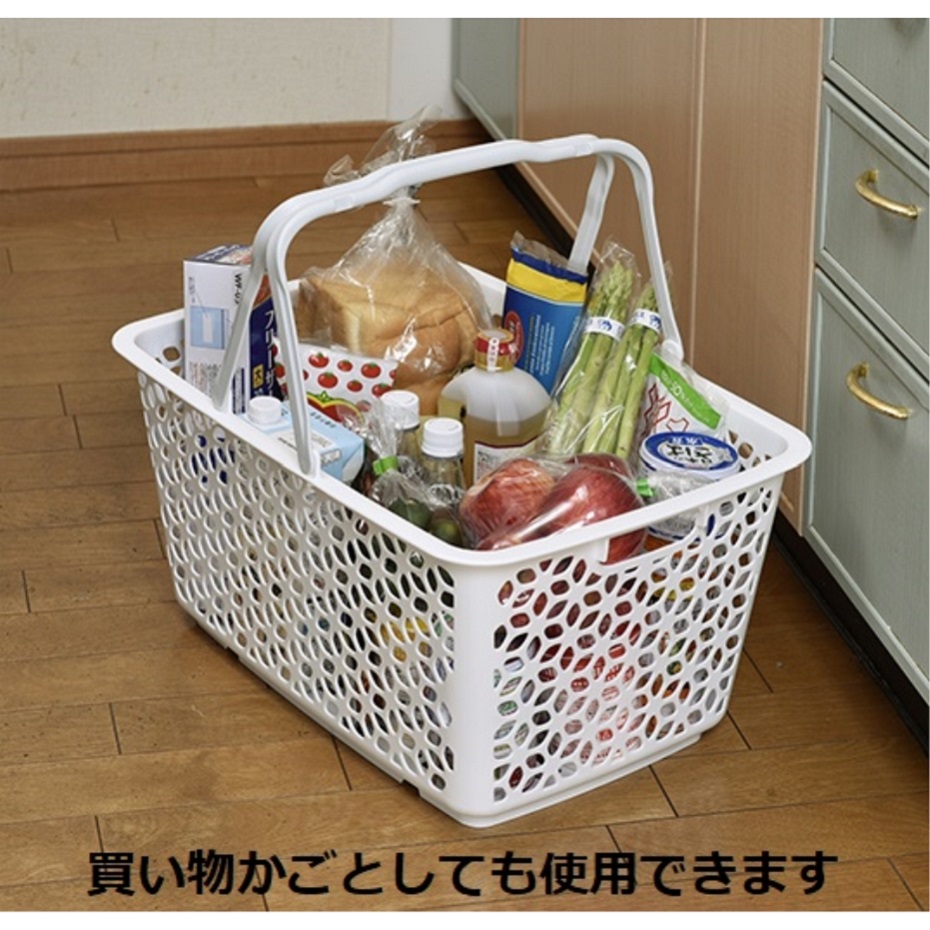 ヒマラヤ ハンドル積み重ねバスケット P ピンク (幅51.3×奥行