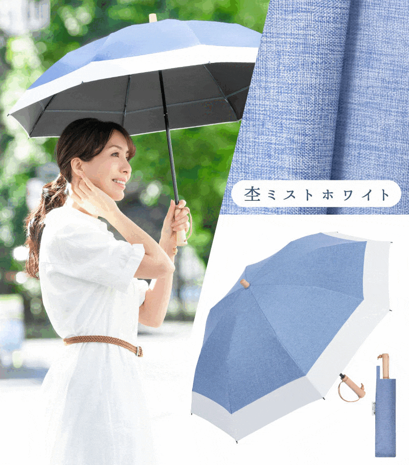 日傘 折りたたみ 完全遮光
