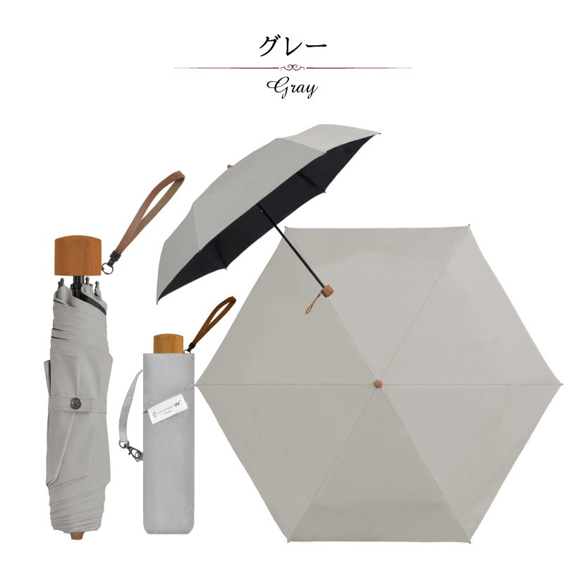 SOLSHADE（ソルシェード） 日傘 折りたたみ 完全遮光 サラ生地 × 天然