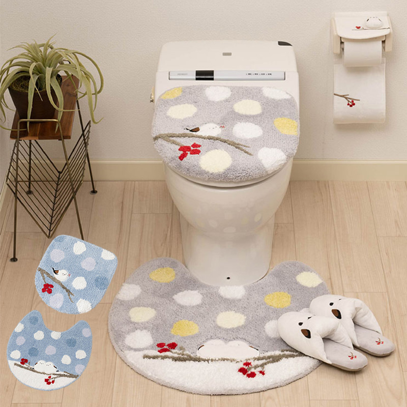 センコー シマエナガちゃん トイレ 4点セット トイレマット 普通 洗浄