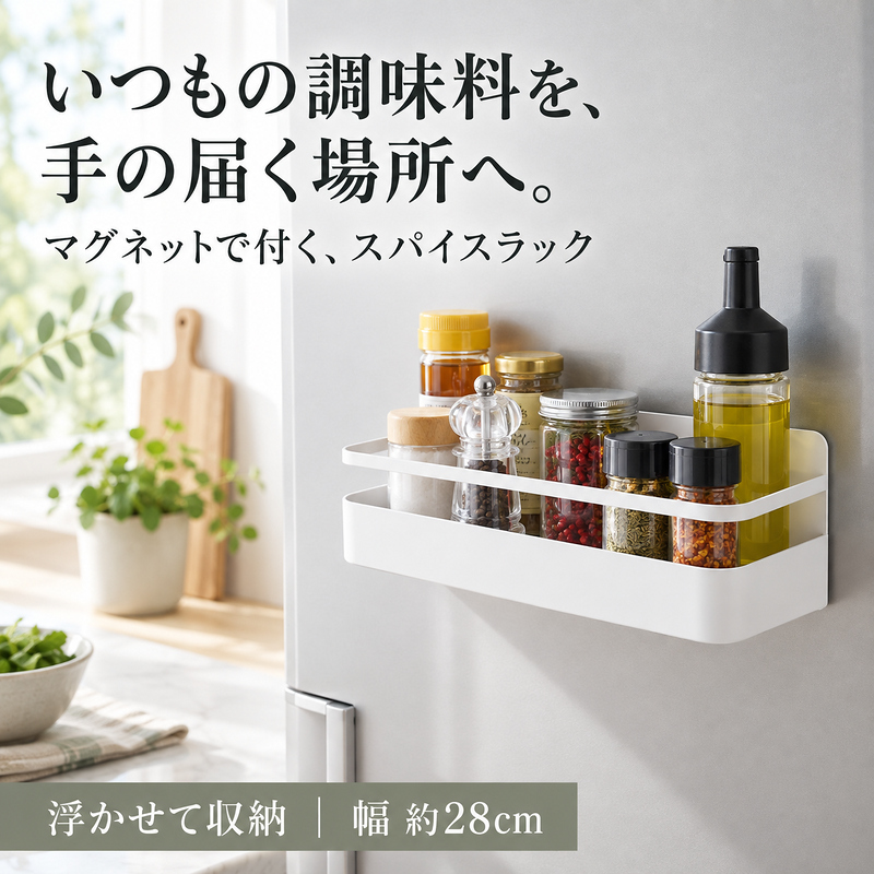 MONOWA スパイスラック マグネット 調味料ラック 壁面収納 浮かせる