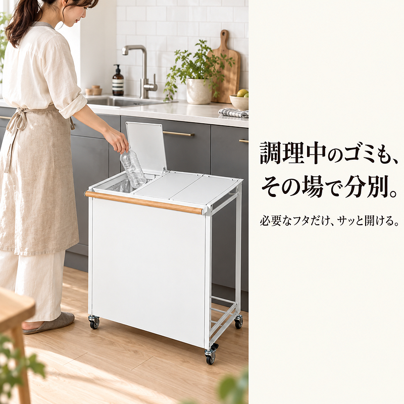 フタ付き分別ダストボックス