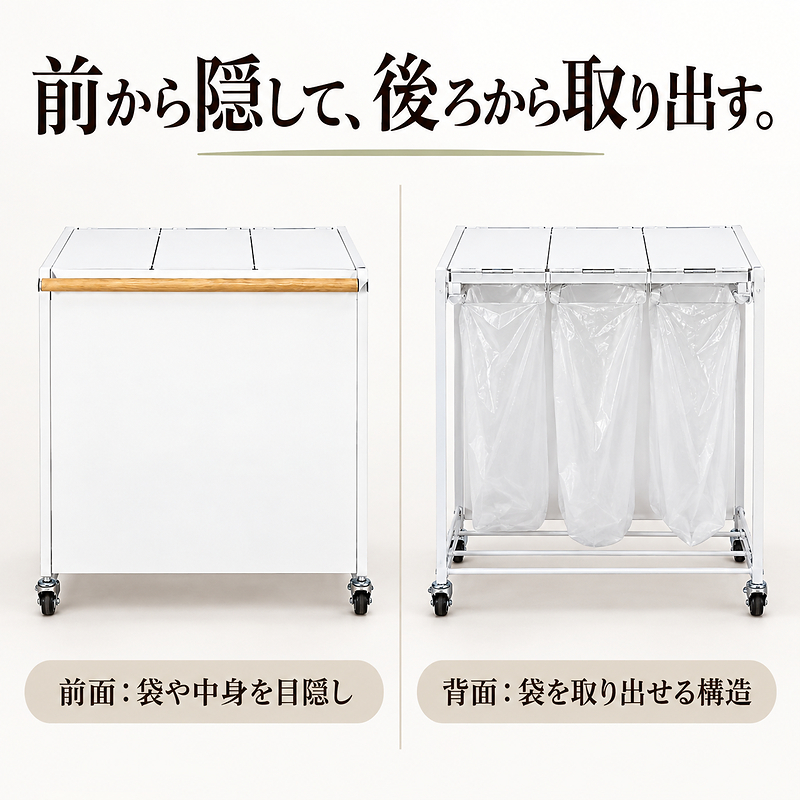 フタ付き分別ダストボックス