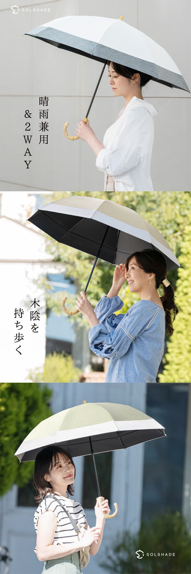 日傘 折りたたみ 完全遮光