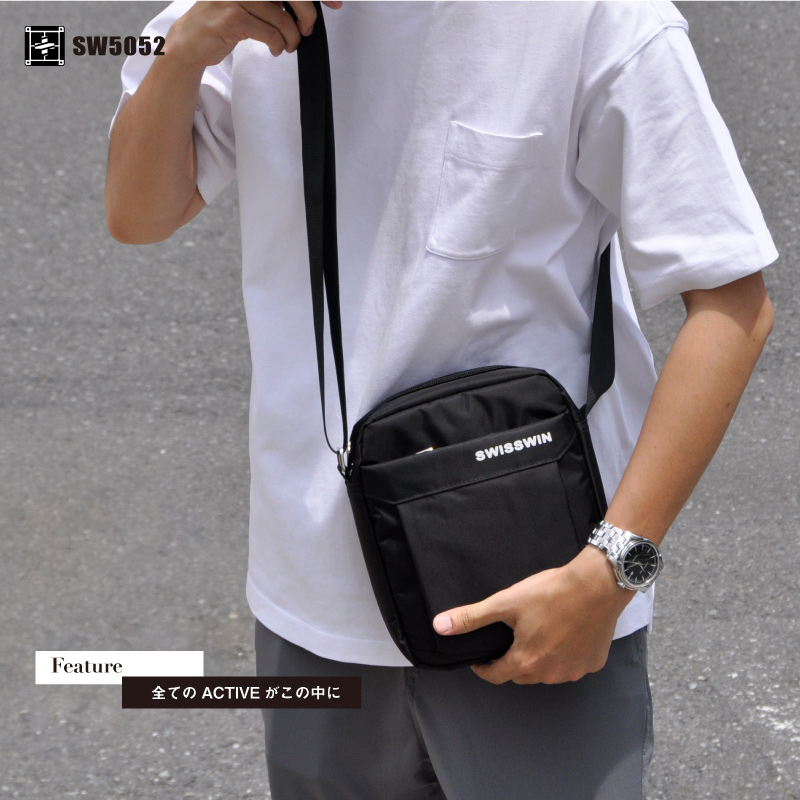 SWISSWIN スイスウィン ショルダーバッグ メンズ レディース 撥水 斜