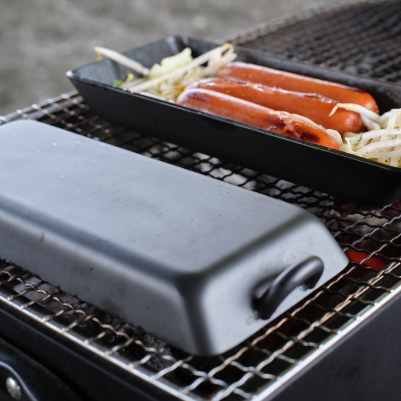 あやせものづくり研究会 鉄鍋 蓋付き グリルパン チッカ黒染め 日本製