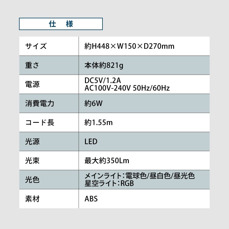 wasser62 デスクライト 星空 投影 プロジェクションライト
