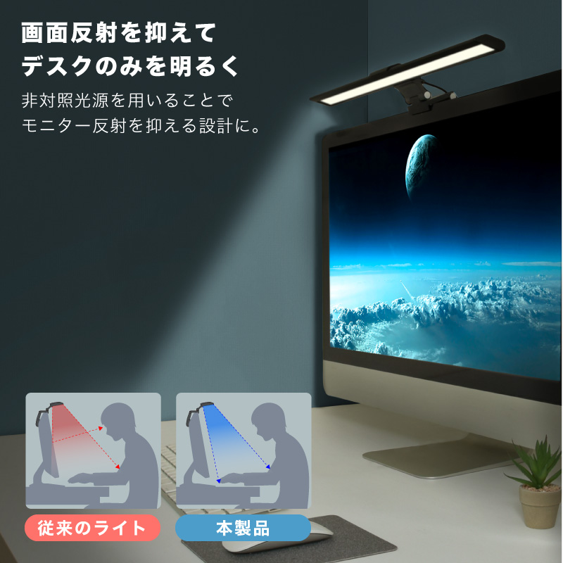 Wasser（大河商事） モニターライト LED PCライト USB 調光 調色 目に