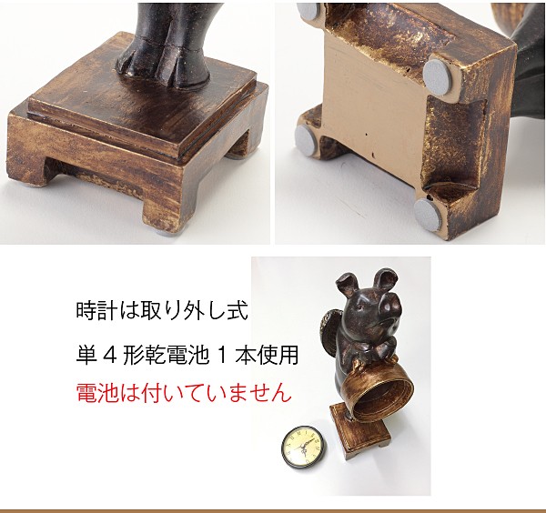 置き時計 おしゃれ ぶたの置物 ぶたの時計 アンティーク時計