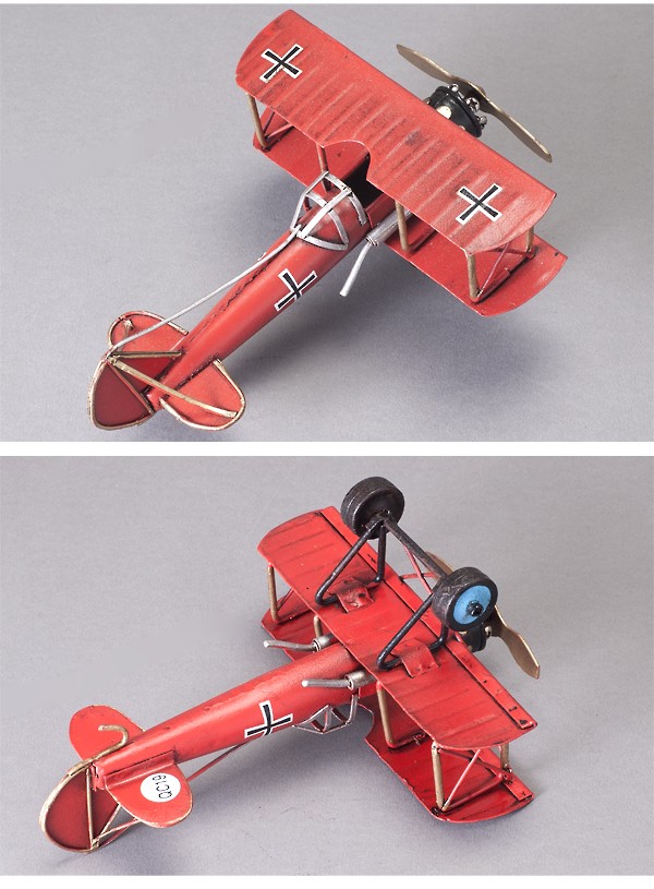 ブリキのおもちゃ ブリキの飛行機 複葉機 二葉機 レッド