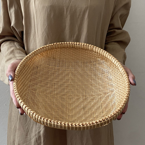 松野屋 ベトナム深ザル 大 竹製のざる 竹細工 収納 水切り 和道具 民芸