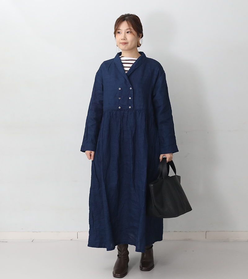 ICHI Antiquites イチアンティークス インディゴリネンドレス ダーク