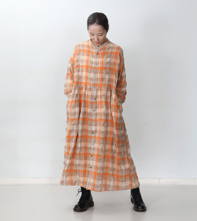 ICHI Antiquites イチ アンティークス タータンチェックドレス 長袖