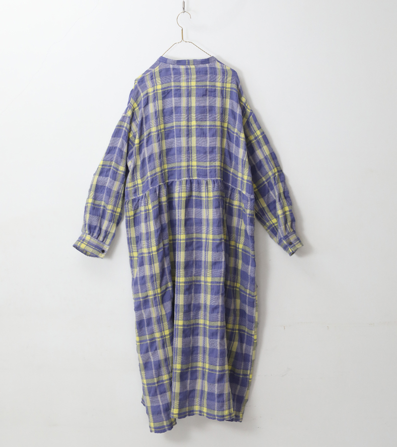 ICHI Antiquites イチ アンティークス タータンチェックドレス ブルー