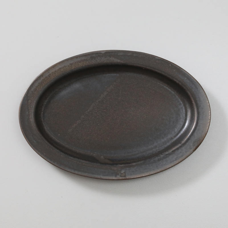 Ancient Pottery オーバルプレート 25.5×17.5cm 楕円形 お皿 ストーン