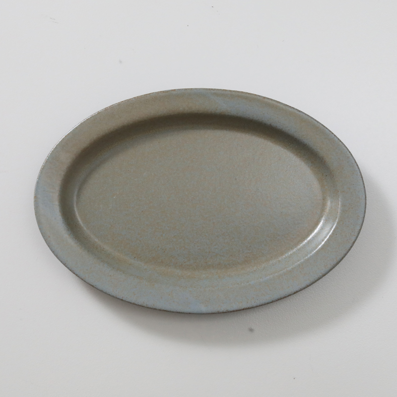 Ancient Pottery オーバルプレート 25.5×17.5cm 楕円形 お皿 ストーン
