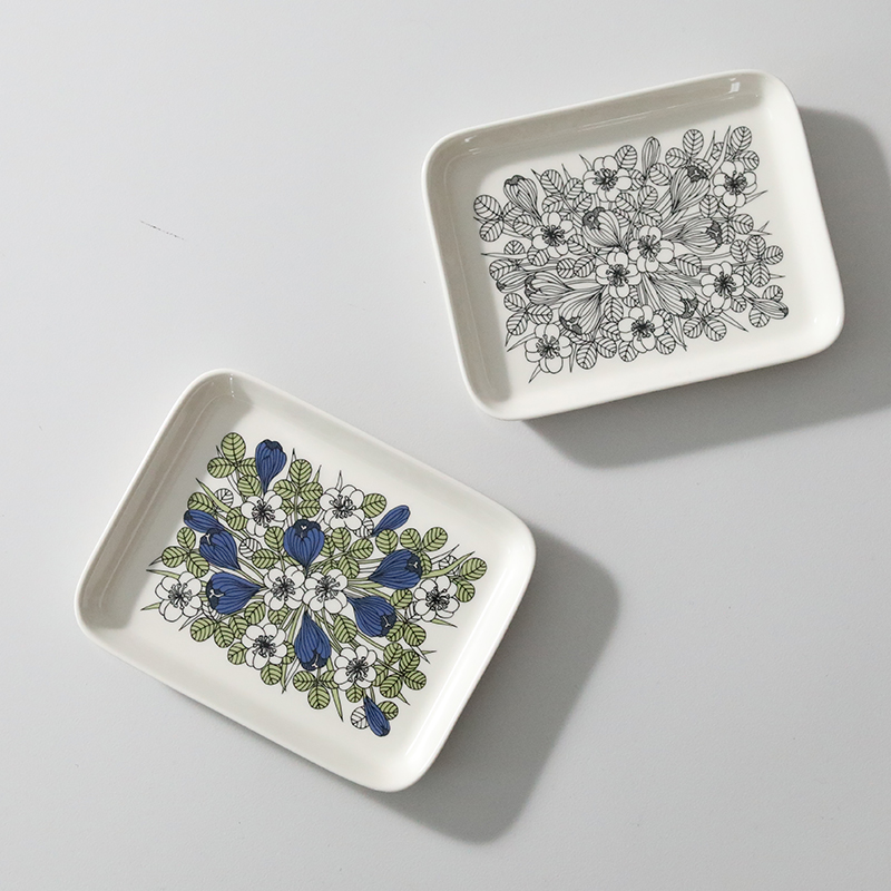 ARABIA（アラビア） クロッカス プレート 15×19cm スクエア型 北欧