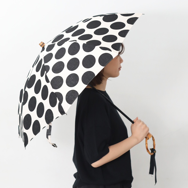SUR MER（シュールメール） 晴雨兼用 折りたたみ 日傘 綿麻キャンパス