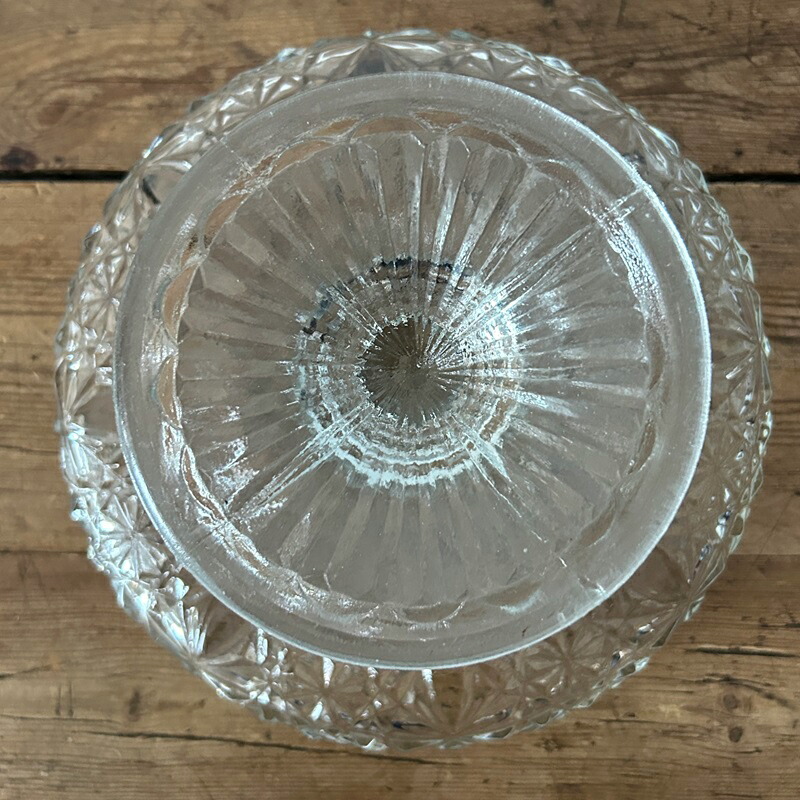 ハンガリー ブロカント ガラスコンポート(B) 脚付きプレート 直径26.5