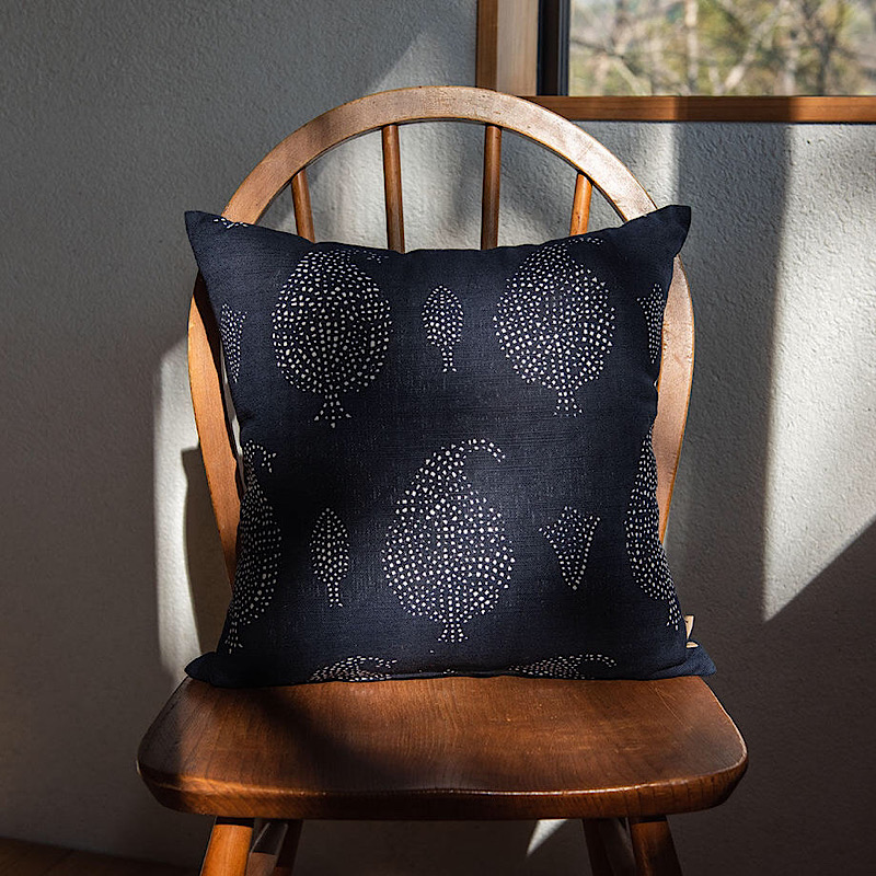 よつめ染布舎 クッションカバー 花柄 綿100% クッション カバー 座布団