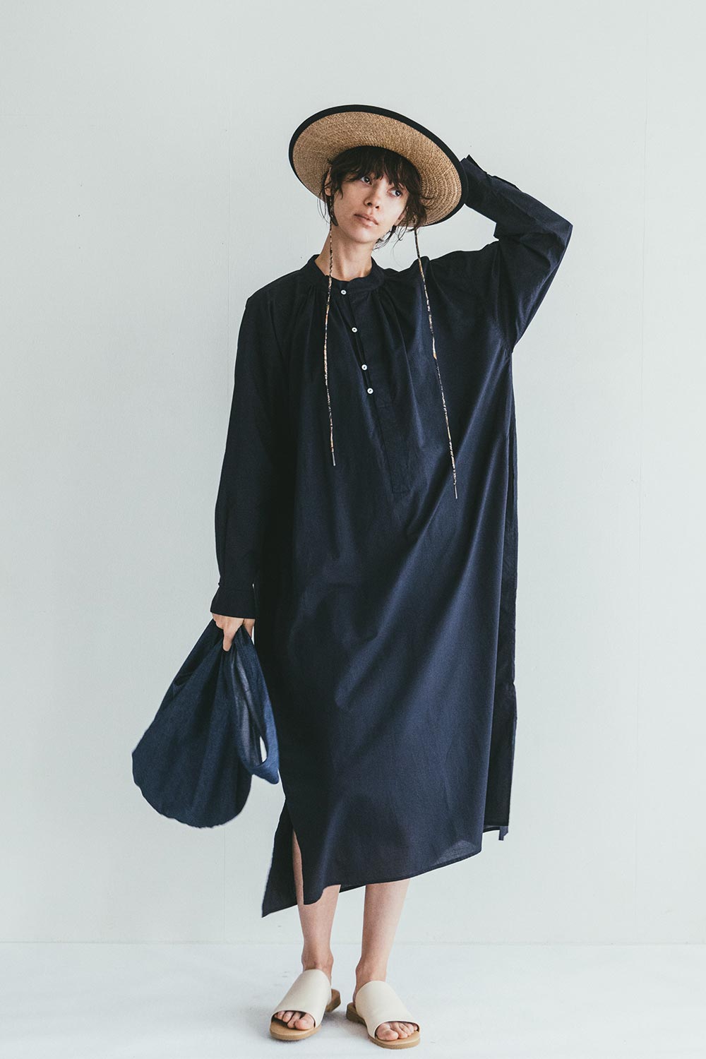美品 ミーターイー fog linen work コットンカルティクワンピース fog linen work miiThaaii ミーターイー コットン カルティック