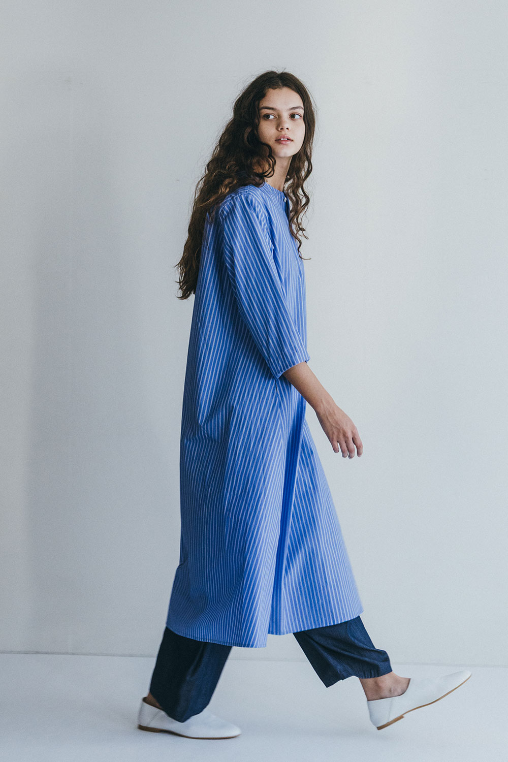 miiThaaii ミーターイー ジャイ ワンピース ブルーストライプ 長袖