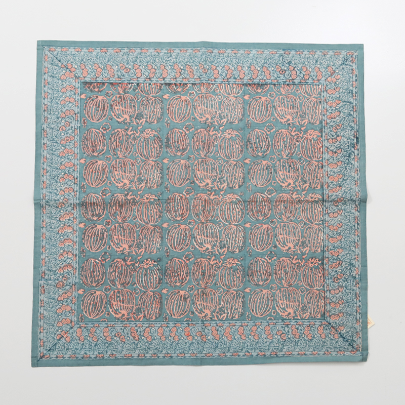 インダスバレー インド綿ブロックプリント大判ハンカチ 63×63cm