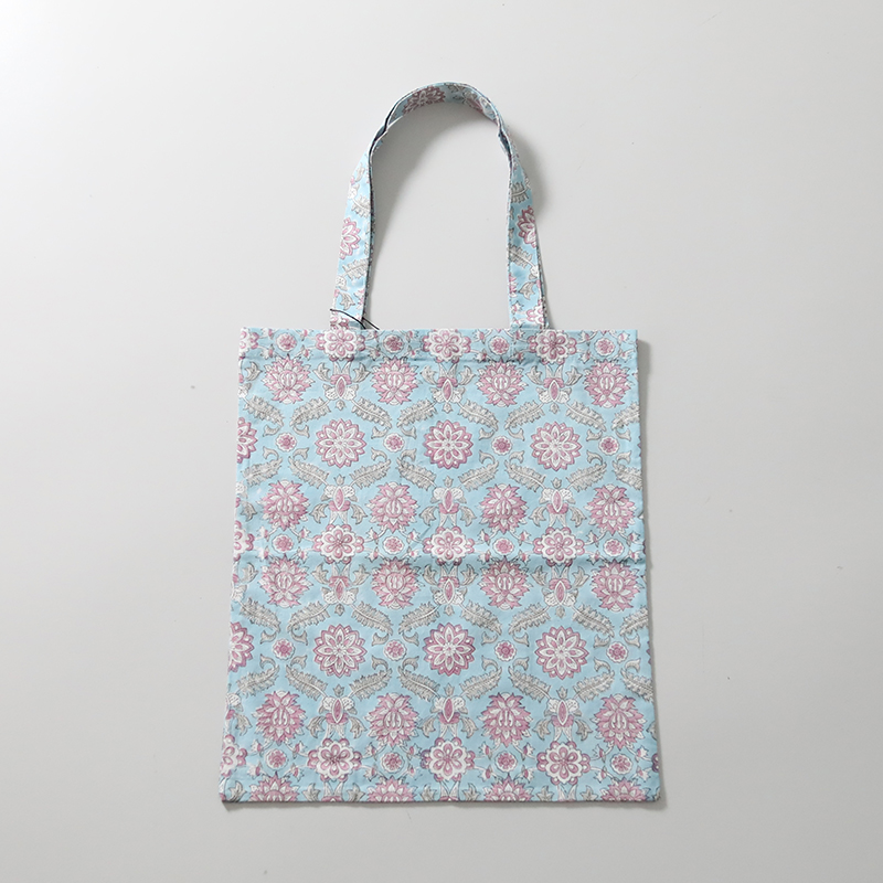 インド綿プリント トートバッグ 45cm×38cm エコバッグ A4 手提げ サブ