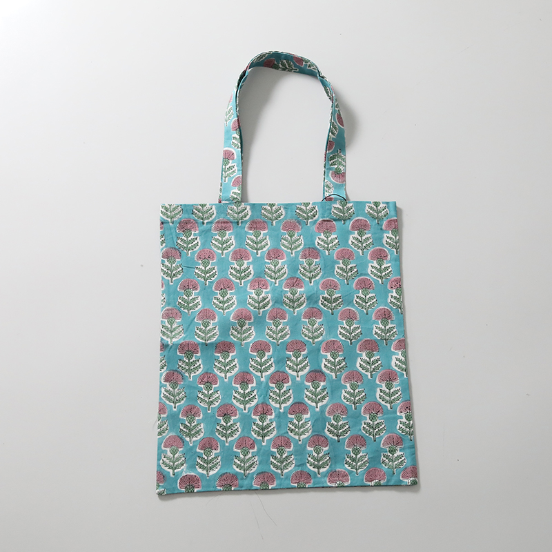 インド綿プリント トートバッグ 45cm×38cm エコバッグ A4 手提げ サブ