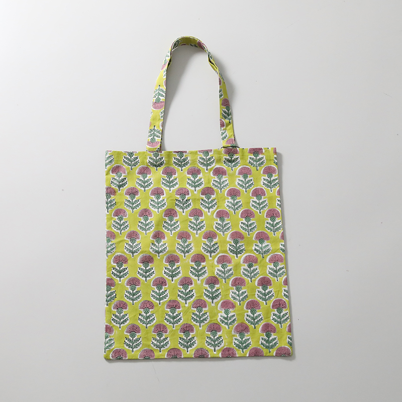 インド綿プリント トートバッグ 45cm×38cm エコバッグ A4 手提げ サブ