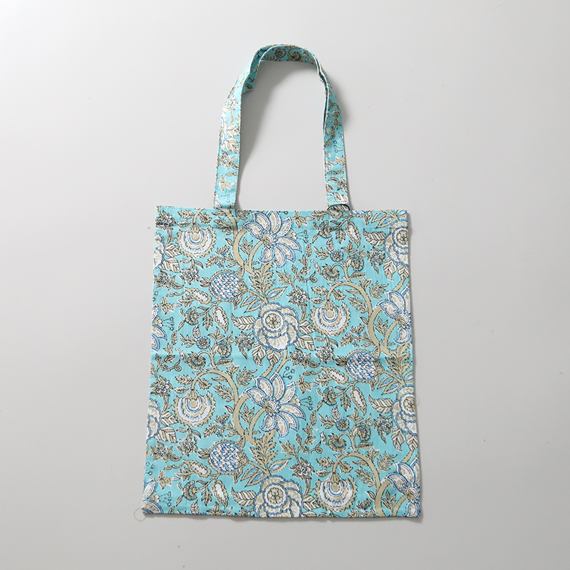 インド綿プリント トートバッグ 45cm×38cm エコバッグ A4 手提げ サブ