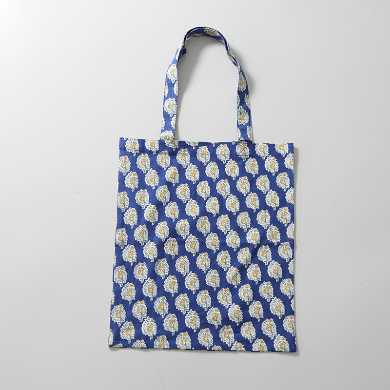 インド綿プリント トートバッグ 45cm×38cm エコバッグ A4 手提げ サブ