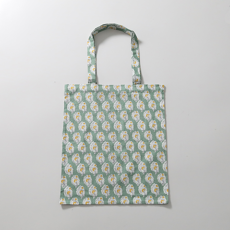 インド綿プリント トートバッグ 45cm×38cm エコバッグ A4 手提げ サブ