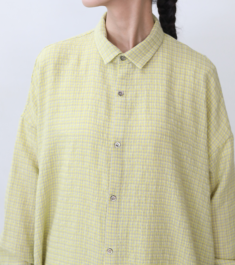 ICHI Antiquites イチ アンティークス ウールガーゼギンガムチェック