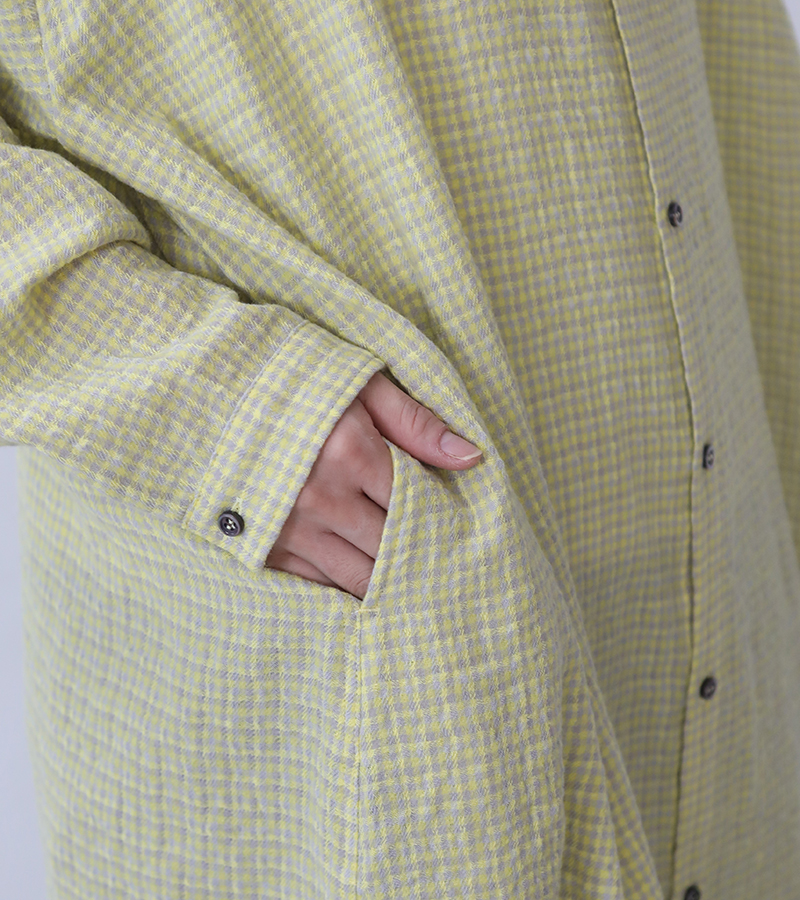 ICHI Antiquites イチ アンティークス ウールガーゼギンガムチェック