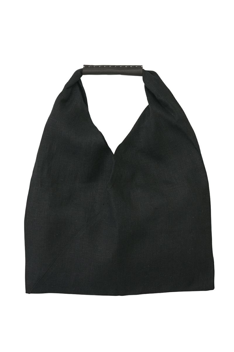 “fog linen work”厚地リネントートバッグ・ブラック・未使用品 fog linen work work フォグリネンワーク トート バッグ アンヌ