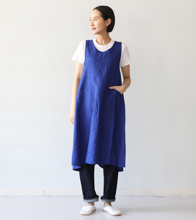 fog linen work フォグリネンワーク × くらし舎 別注オーバーエプロン 