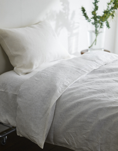 FOG LINEN WORK リネンフラットシーツ シングル ホワイト2枚