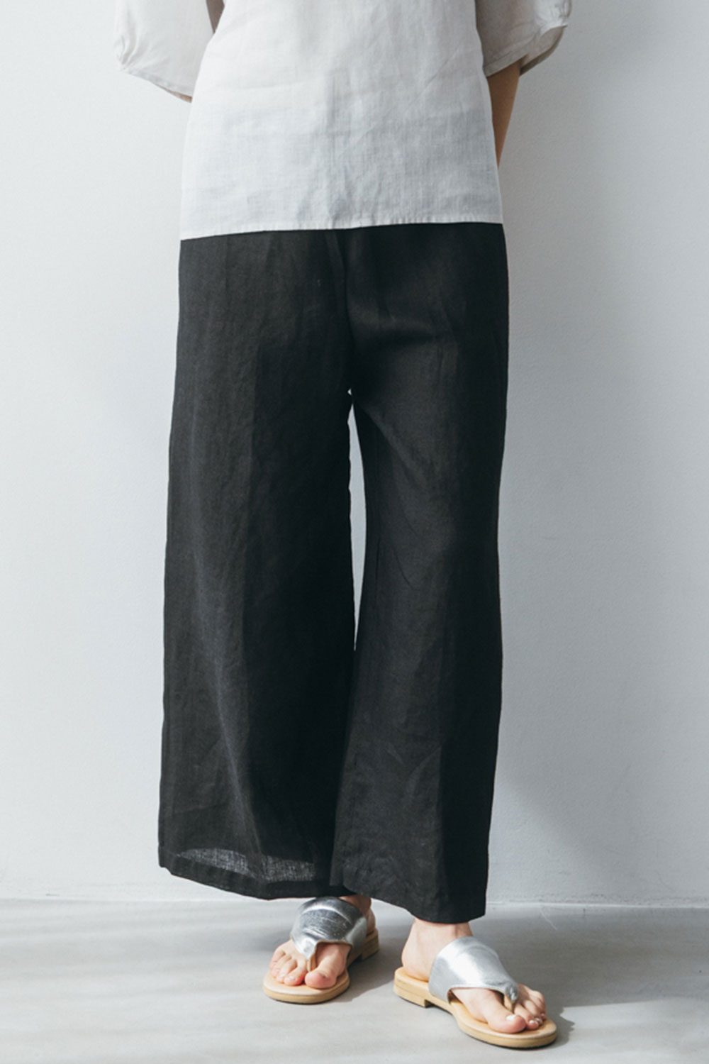 fog linen work フォグリネンワークヒマニ パンツ ブラック