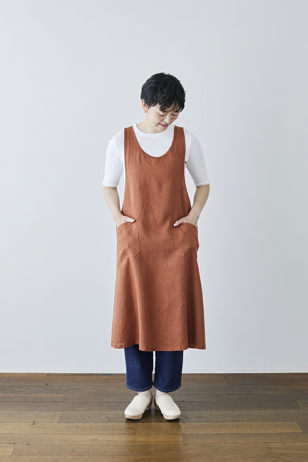 fog linen work フォグリネンワーク リネン オーバーエプロン 麻