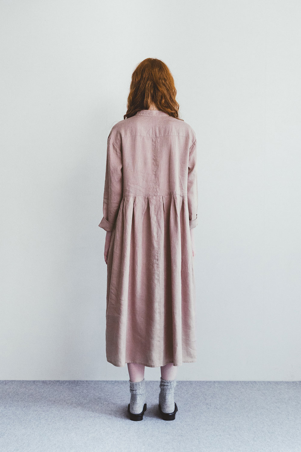 美品♪フォグリネンワーク　リネン　ロングシャツ　チュニック　七分袖　リボン　F fog linen work フォグリネンワーク リン ワンピース ローズ