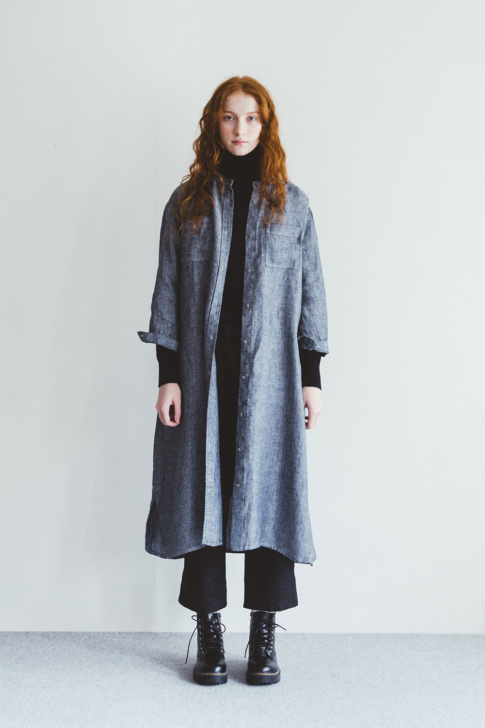 fog linen work フォグリネンワーク ミツキ ワンピース ネイビー