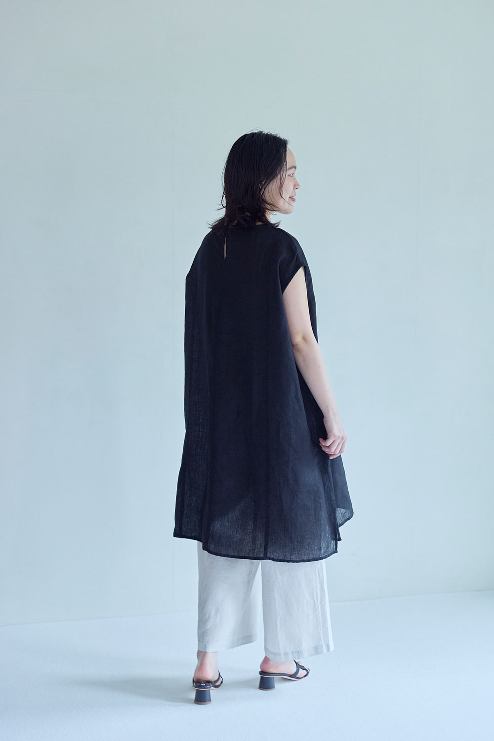 fog linen work（フォグリネンワーク） タリア チュニック ブラック