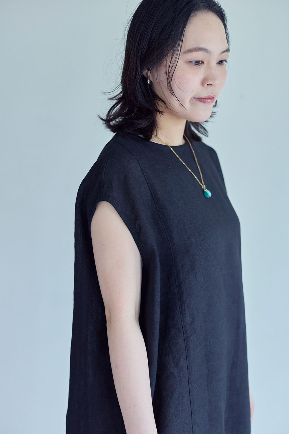 fog linen work（フォグリネンワーク） タリア チュニック ブラック