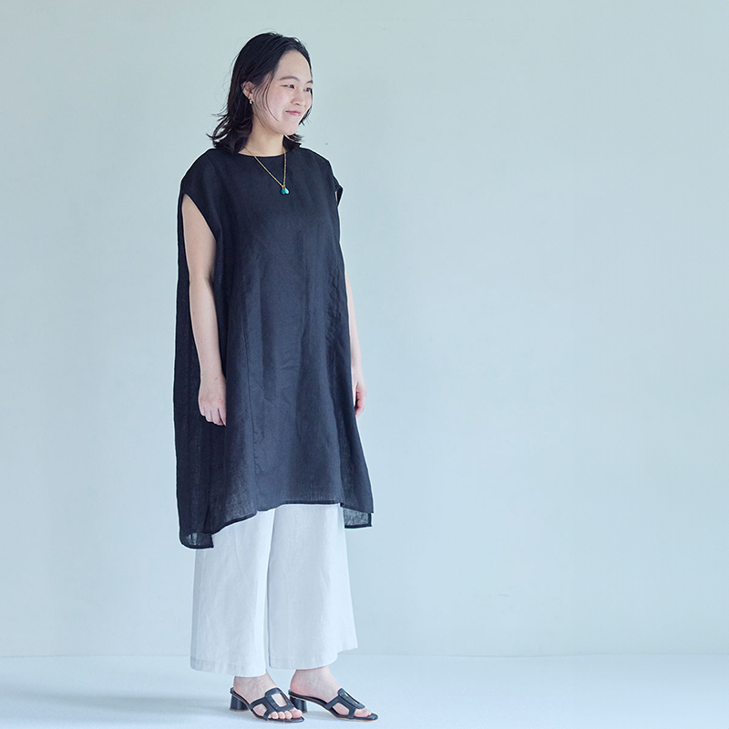 fog linen work（フォグリネンワーク） タリア チュニック ブルー